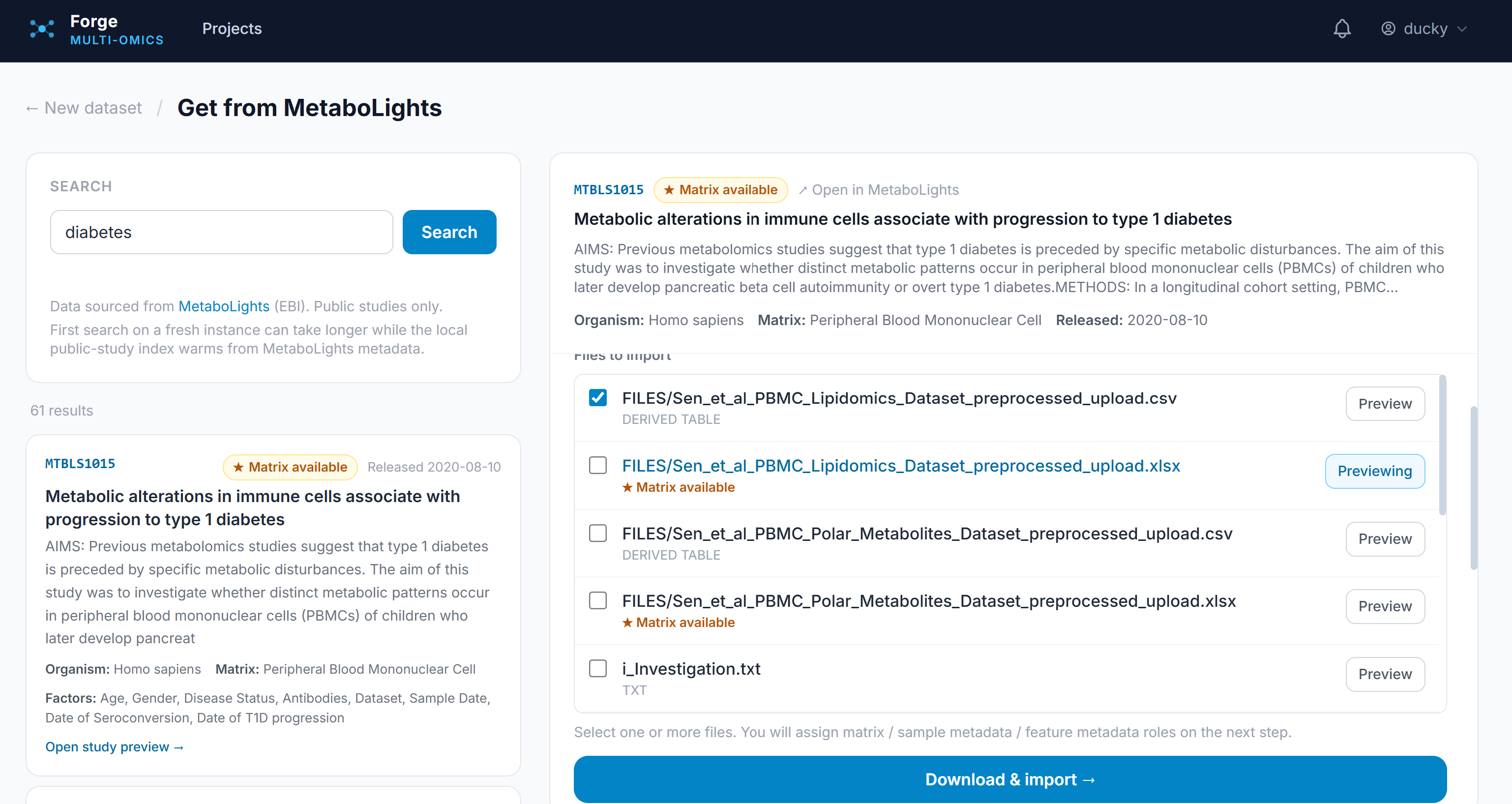Forge public data ingestion interface